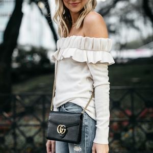 [NEW]Club Monaco Off-the-Shoulder Cashmere Sweater